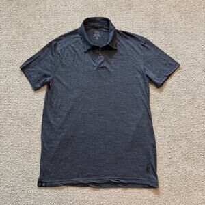 Decathlon Forclaz Merino Wool Travel 500 Polo Shirt Mens Sz M Blue Soft Knit